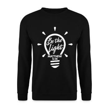 Chemises chrétiennes soyez la lumière Matthieu 514 - Sweat-shirt Unisexe - noir - Devant - Alina (178cm) & Michal (187cm)