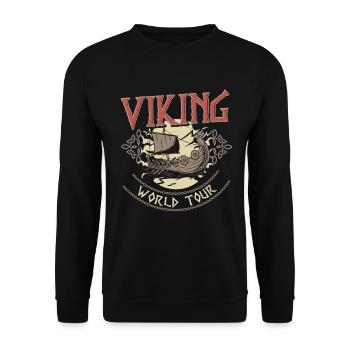 Viking World Tour Viking design for one - Unisex Sweatshirt - black - Front - Alina (178cm) & Michal (187cm)