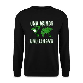 Esperanto Planned Language Dictionary Language of the World - Unisex Sweatshirt - black - Front - Alina (178cm) & Michal (187cm)