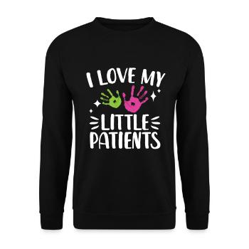 I love my little patients - Unisex Pullover - Schwarz - Vorne - Alina (178cm) & Michal (187cm)