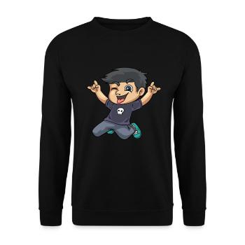 Rocking boy student school freshman design - Unisex Sweatshirt - black - Front - Alina (178cm) & Michal (187cm)
