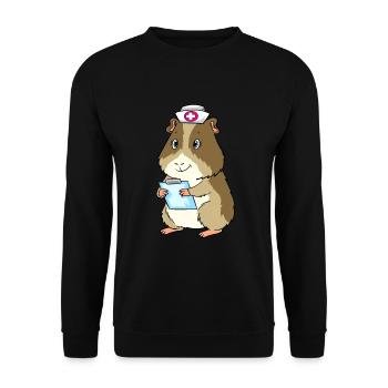 Infirmière de cochon d'Inde habillée - Sweat-shirt Unisexe - noir - Devant - Alina (178cm) & Michal (187cm)