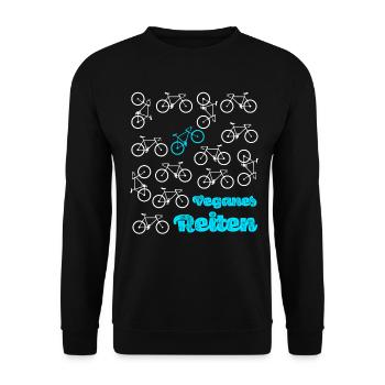 Cycling Vegan Riding Cyclists - Unisex Sweatshirt - black - Front - Alina (178cm) & Michal (187cm)