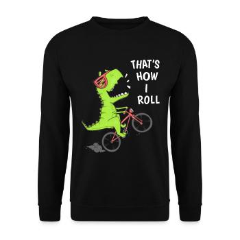 Funny MTB tee - Unisex Sweatshirt - black - Front - Alina (178cm) & Michal (187cm)