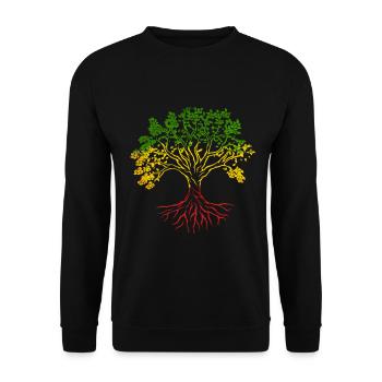 Tree Roots Rasta Lion Reggae good vibes - Unisex Sweatshirt - black - Front - Alina (178cm) & Michal (187cm)