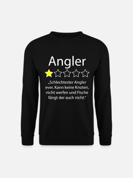 Angler Angeln Lustige 1 Stern Bewertung Review - Unisex Pullover - Schwarz