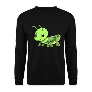 Cute grasshopper design for a grasshopper - Unisex Sweatshirt - black - Front - Alina (178cm) & Michal (187cm)