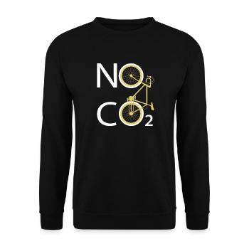Fixie Fahrrad Rennrad Klimaschutz No Co2 - Unisex Pullover - Schwarz - Vorne - Alina (178cm) & Michal (187cm)