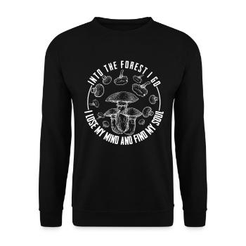 Into the forest I lose my minf and find my soul - Unisex Pullover - Schwarz - Vorne - Alina (178cm) & Michal (187cm)