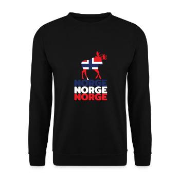 Norwegen mit Elch - Unisex Pullover - Schwarz - Vorne - Alina (178cm) & Michal (187cm)