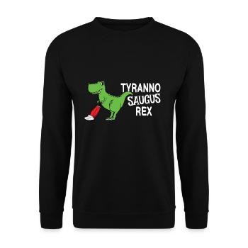 Tyranno Saugus Rex - Unisex Pullover - Schwarz - Vorne - Alina (178cm) & Michal (187cm)