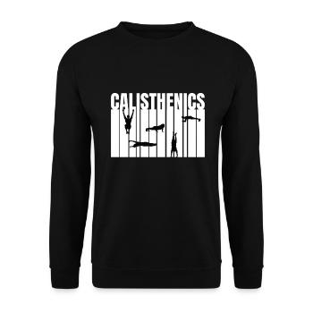 Calisthenics Body Weight Exercises - Unisex Sweatshirt - black - Front - Alina (178cm) & Michal (187cm)