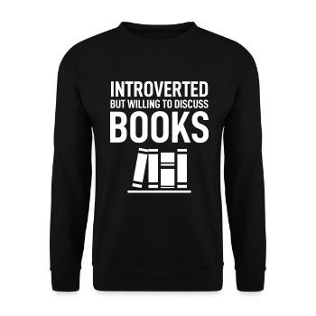 Introverti mais prêt à discuter de livres drôle - Sweat-shirt Unisexe - noir - Devant - Alina (178cm) & Michal (187cm)