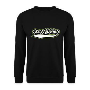 Streetfishing Anglen Spin fishing perch - Unisex Sweatshirt - black - Front - Alina (178cm) & Michal (187cm)