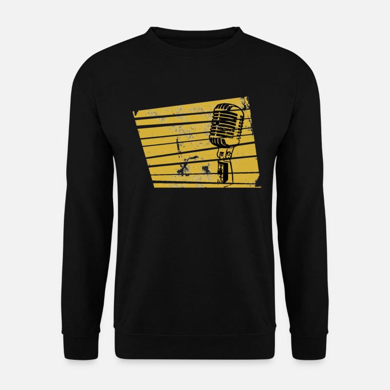 Mikrophon Microphone Musik Sänger Sängerin - Unisex Pullover - Schwarz