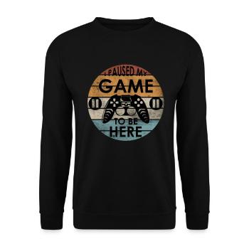 Gamer saying I Paused My Game To Be Here Gaming - Unisex Sweatshirt - black - Front - Alina (178cm) & Michal (187cm)