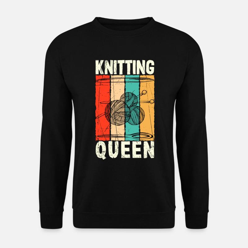 Knitting Queen Knitting - Unisex Pullover - Schwarz
