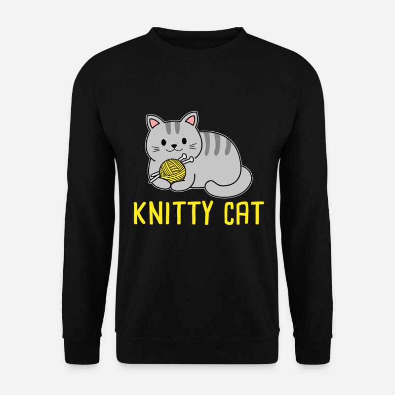 Knitty cat Knitting - Unisex Sweatshirt - black