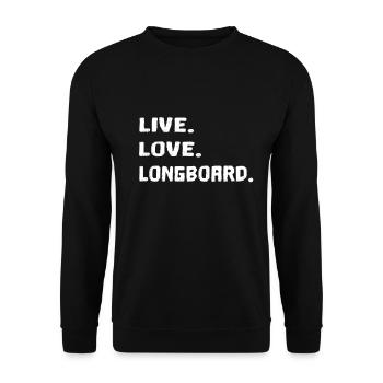 Longboard | Live Love Longboard - Sweat-shirt Unisexe - noir - Devant - Alina (178cm) & Michal (187cm)