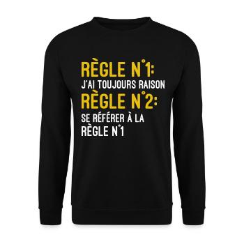 Humour J'ai toujours raison - Sweat-shirt Unisexe - noir - Devant - Alina (178cm) & Michal (187cm)