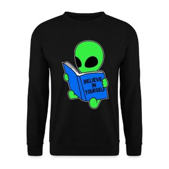 Believe In Yourself Alien Ufo - Sweat-shirt Unisexe - noir - Devant - Alina (178cm) & Michal (187cm)