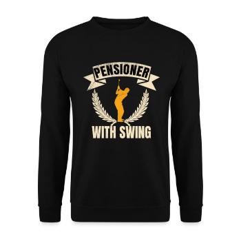 Golf Pensioner with swing - Unisex Pullover - Schwarz - Vorne - Alina (178cm) & Michal (187cm)