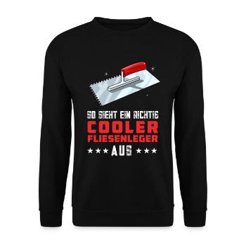 Fliesenlegen Für Fliesenleger Handwerker Lustiger - Unisex Pullover - Schwarz - Vorne - Alina (178cm) & Michal (187cm)