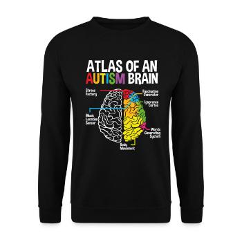 À Autism Brain - Sweat-shirt Unisexe - noir - Devant - Alina (178cm) & Michal (187cm)