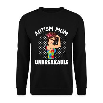 Autism Mom Unbreakable - Unisex Pullover - Schwarz - Vorne - Alina (178cm) & Michal (187cm)