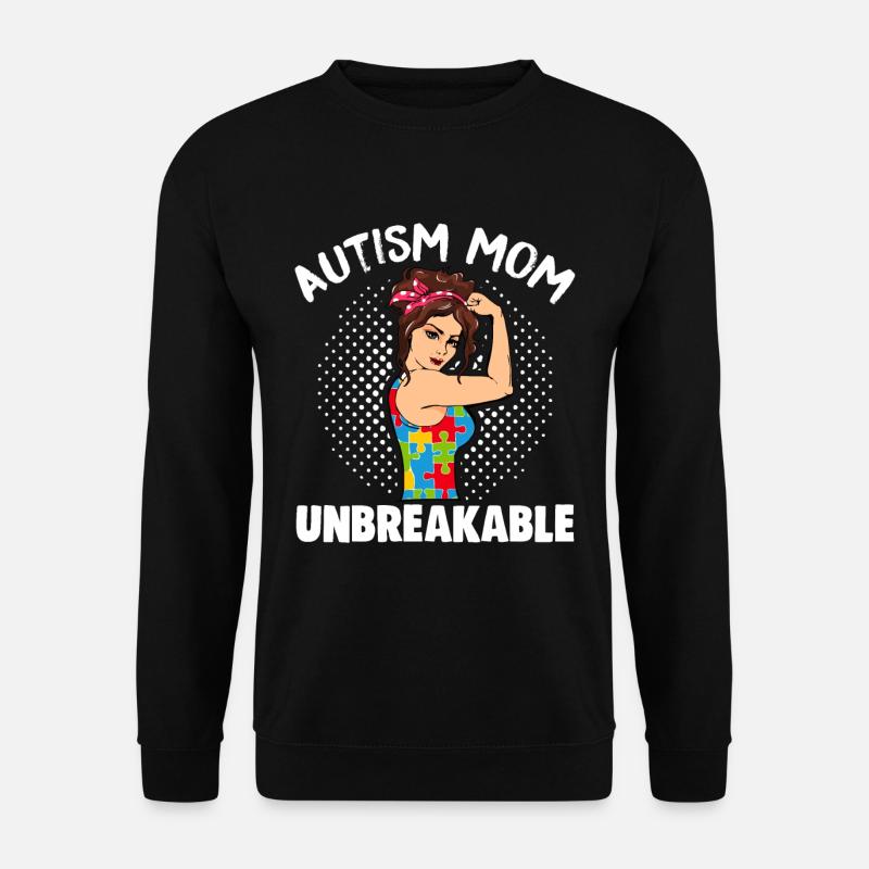 Autism Mom Unbreakable - Unisex Sweatshirt - black