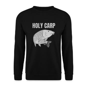 Holy Carp - Carp Fishing Carp Angler - Unisex Sweatshirt - black - Front - Alina (178cm) & Michal (187cm)