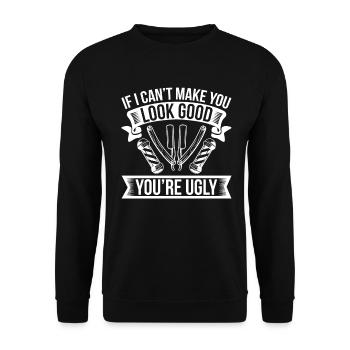 Barber Barber Barber Hairdresser Men's Hairdresser Barbershop - Unisex Sweatshirt - black - Front - Alina (178cm) & Michal (187cm)