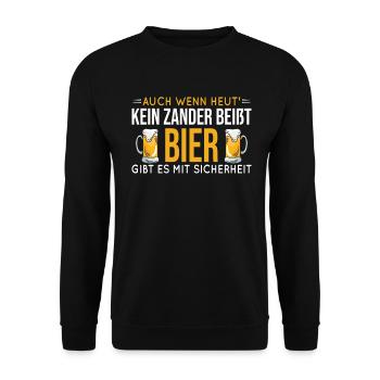 Angeln - Zanderangeln und Bier - Unisex Pullover - Schwarz - Vorne - Alina (178cm) & Michal (187cm)