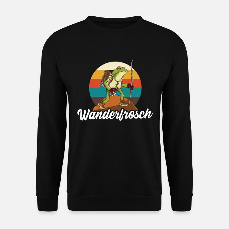 Wanderfrosch retro Wandern - Unisex Pullover - Schwarz