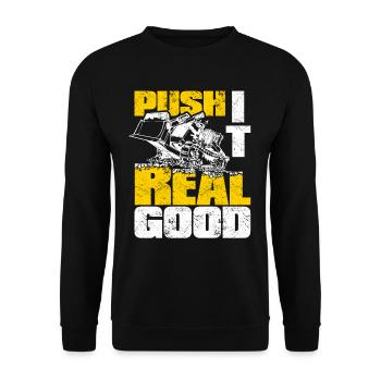 Bulldozer bulldozer caterpillar - Unisex Sweatshirt - black - Front - Alina (178cm) & Michal (187cm)