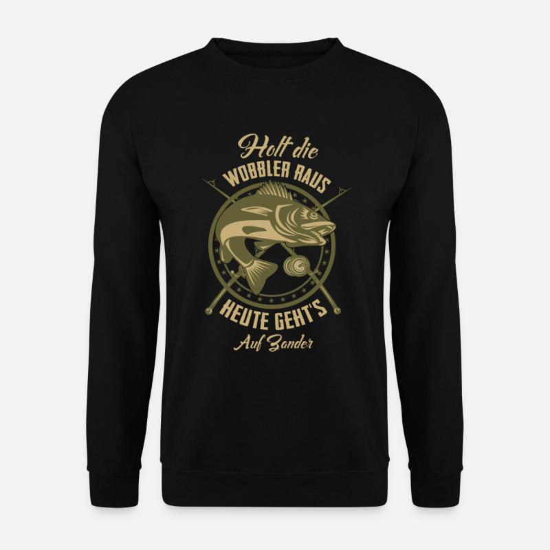 Zander - Holt die Wobbler raus Angler - Unisex Pullover - Schwarz