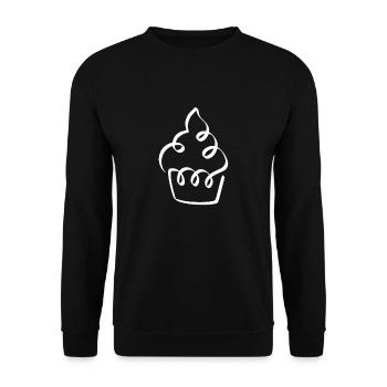 MUFFIN LINE ART | Sweet dessert | gourmet - Unisex Sweatshirt - black - Front - Alina (178cm) & Michal (187cm)