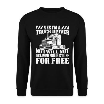 Truck driver Truck driver Truck driver Trucker - Unisex Sweatshirt - black - Front - Alina (178cm) & Michal (187cm)