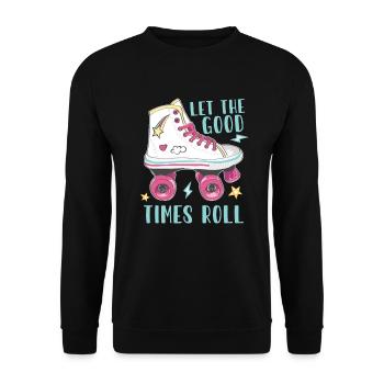 Rollschuhe Laufen Roller Skates - Unisex Pullover - Schwarz - Vorne - Alina (178cm) & Michal (187cm)