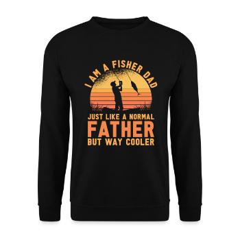 Anglers Fishing Fishermen Fishing - Unisex Sweatshirt - black - Front - Alina (178cm) & Michal (187cm)