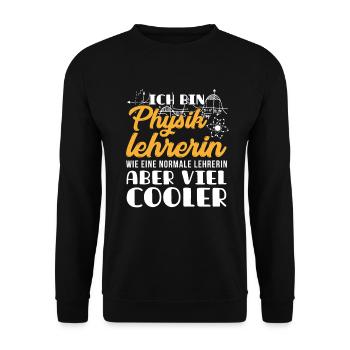 Physiklehrer Physik Lehrer - Unisex Pullover - Schwarz - Vorne - Alina (178cm) & Michal (187cm)