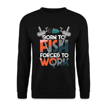 Anglers Fishing Fishermen Fishing - Unisex Sweatshirt - black - Front - Alina (178cm) & Michal (187cm)