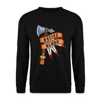 Indianer - Unisex Pullover - Schwarz - Vorne - Alina (178cm) & Michal (187cm)