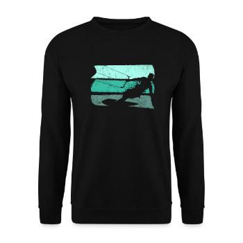 Kitesurfing Kiter - Unisex Sweatshirt - black - Front - Alina (178cm) & Michal (187cm)