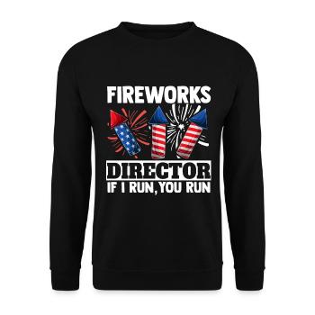 4th July Fireworks Director If I - Unisex Pullover - Schwarz - Vorne - Alina (178cm) & Michal (187cm)