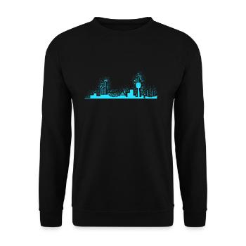 Bremerhaven Skyline Seestadt Port City - Unisex Sweatshirt - black - Front - Alina (178cm) & Michal (187cm)