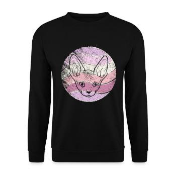 Retro Sphynx Katze Vintage Sphinx Katze - Unisex Pullover - Schwarz - Vorne - Alina (178cm) & Michal (187cm)
