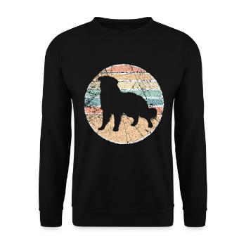Rétro Australien Shepherd Vintage Shepherd Chien - Sweat-shirt Unisexe - noir - Devant - Alina (178cm) & Michal (187cm)