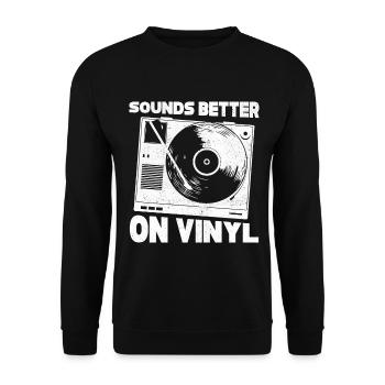 Disque vinyle LP Collectionneur de disques - Sweat-shirt Unisexe - noir - Devant - Alina (178cm) & Michal (187cm)
