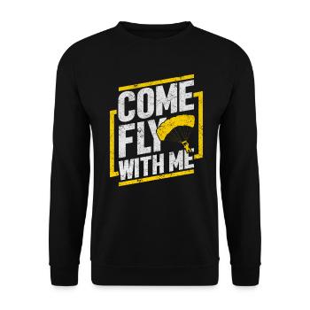 Fallschirmspringen Fallschirmspringer Sky Diving - Unisex Pullover - Schwarz - Vorne - Alina (178cm) & Michal (187cm)